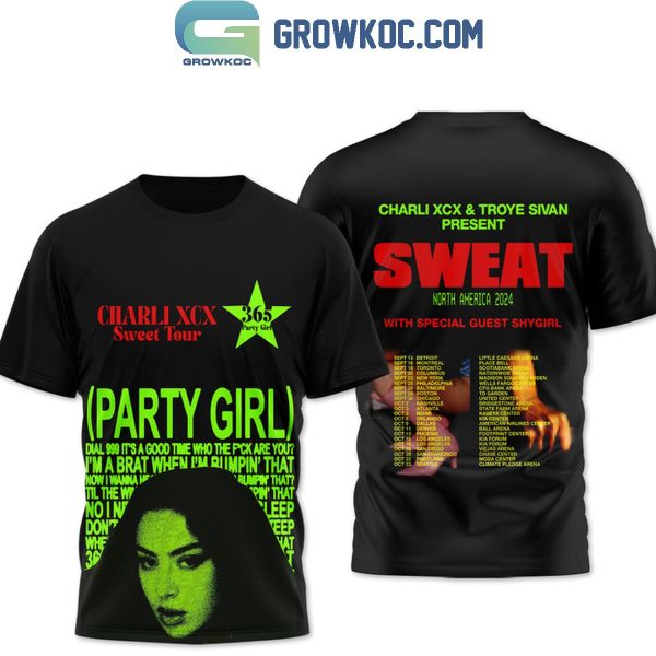 Charlie XCX Party Girl Sweat Tour 2024 With Troye Sivan Hoodie T-Shirt