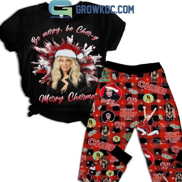 Cher Be Merry Be Chery Merry Christmas Fleece Pajamas Set