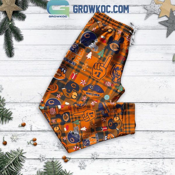 Chicago Bears Have A Glory Christmas With Chicago Bears Fleece Pajamas Set