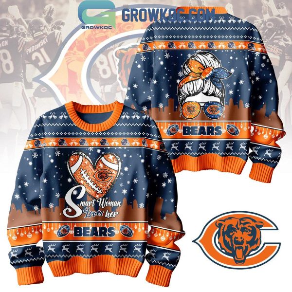 Chicago Bears Smart Women Love Her Bears Christmas Ugly Sweater