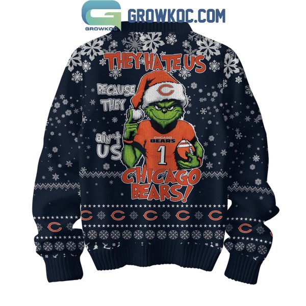 Chicago Bears They Hate Us Because The Ain’t Us Christmas Ugly Sweater Navy