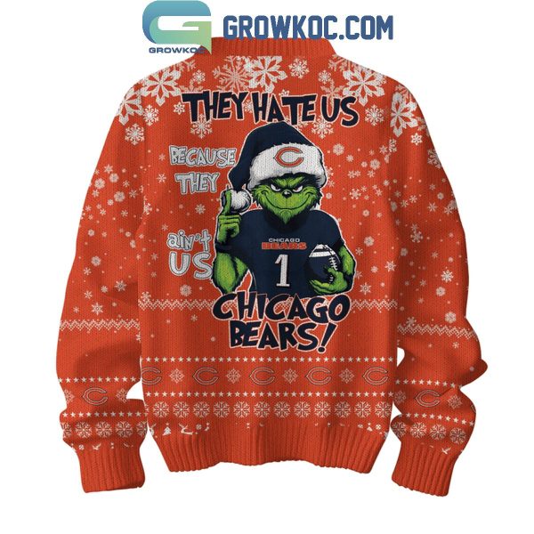 Chicago Bears They Hate Us Because The Ain’t Us Orange Christmas Ugly Sweater