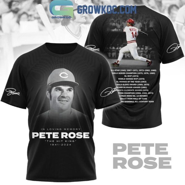 Cincinnati Reds In Loving Memory Peter Rose The Hit King 1941-2024 Hoodie T-Shirt