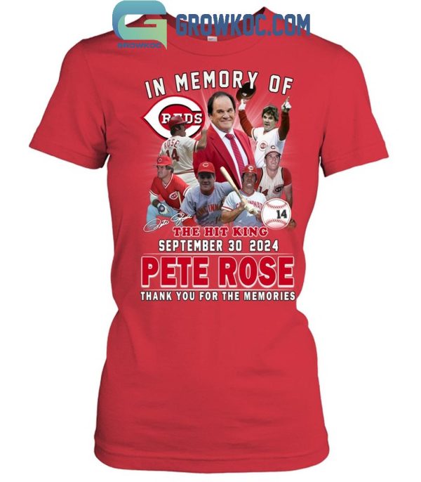 Cincinnati Reds In Memory Of The Hit King Peter Rose 2024 T-Shirt