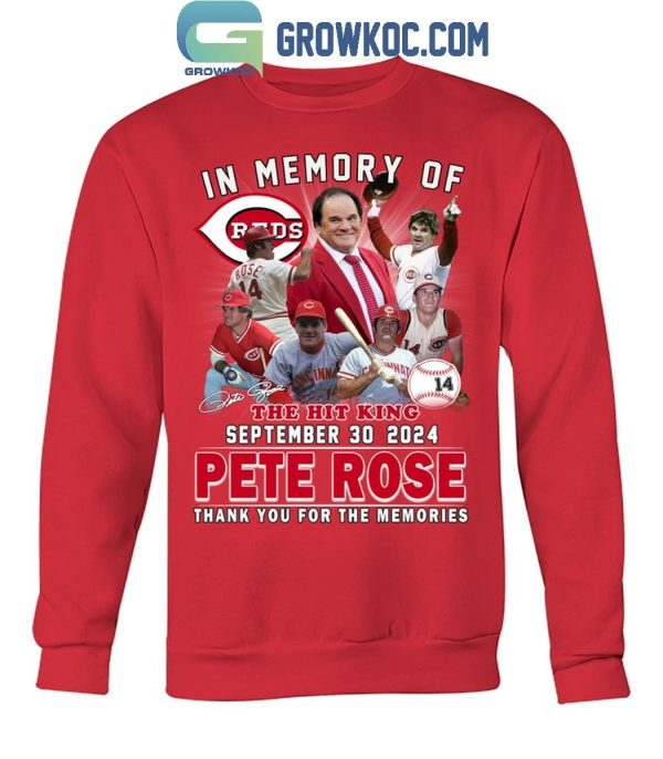 Cincinnati Reds In Memory Of The Hit King Peter Rose 2024 T-Shirt