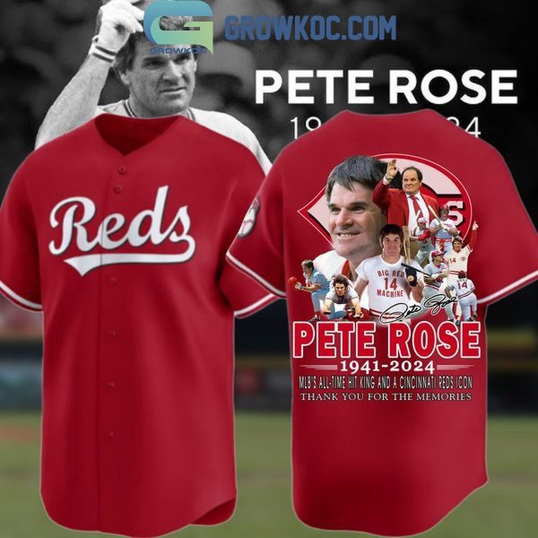 Cincinnati Reds Pete Rose All-Time Hit King 1941-2024 Baseball Jersey