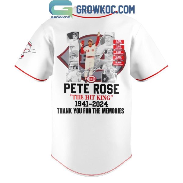 Cincinnati Reds Pete Rose The Hit King 1941-2024 Baseball Jersey