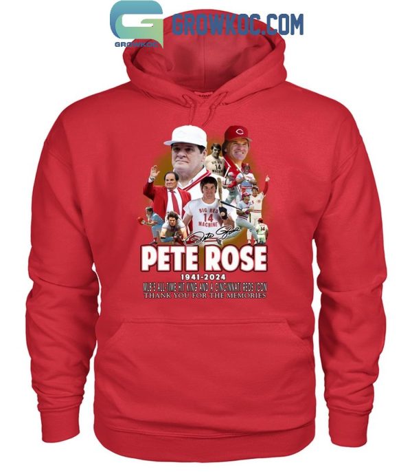 Cincinnati Reds Peter Rose 1941-2024 Thank You For The Memories T-Shirt