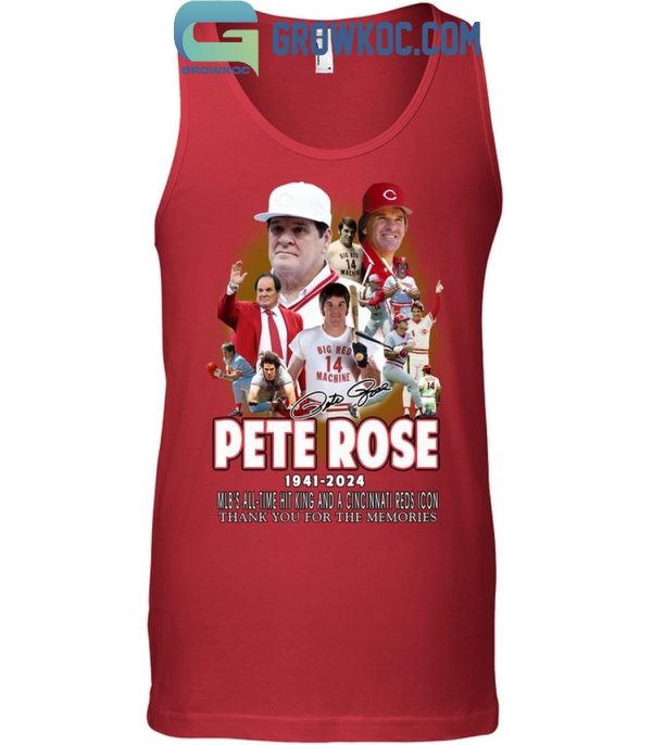 Cincinnati Reds Peter Rose 1941-2024 Thank You For The Memories T-Shirt