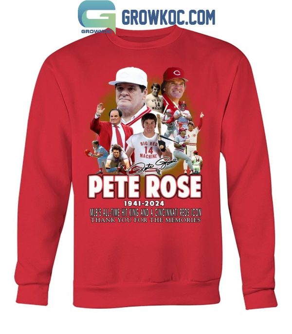 Cincinnati Reds Peter Rose 1941-2024 Thank You For The Memories T-Shirt