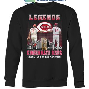 Cincinnati Reds The Legends Peter Rose Johnny Bench Thank You For The Memories T-Shirt