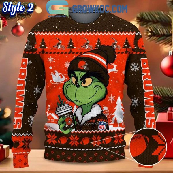 Cleveland Browns Grinch Stolen Christmas 2024 Grinchmas Ugly Sweater