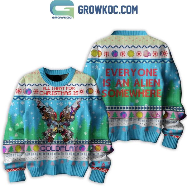 Coldplay Everyone Is An Alien Somewhere 2024 Christmas Ugly Sweater