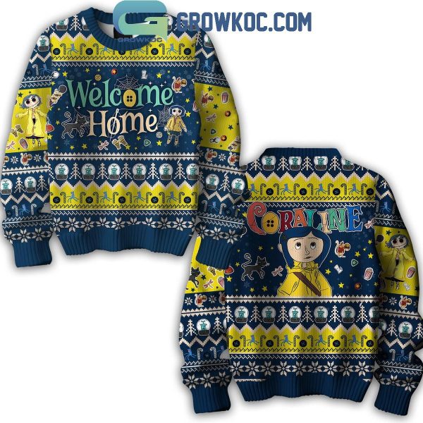 Coraline Welcome Home Christmas Halloween Ugly Sweater