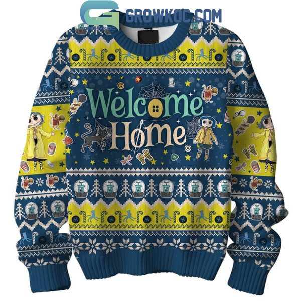 Coraline Welcome Home Christmas Halloween Ugly Sweater