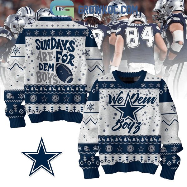 Dallas Cowboys Sundays Are For Dem Boys Christmas Ugly Sweater