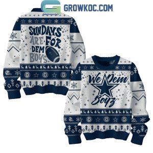 Dallas Cowboys Sundays Are For Dem Boys Christmas Ugly Sweater