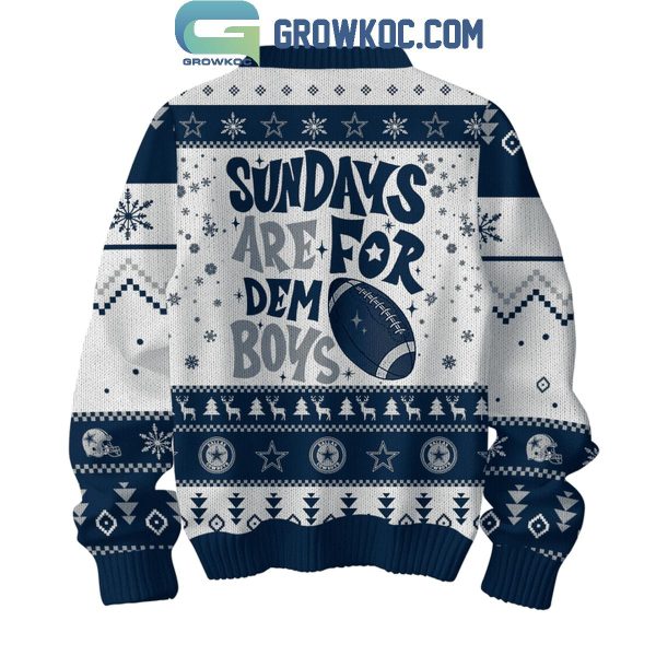 Dallas Cowboys Sundays Are For Dem Boys Christmas Ugly Sweater