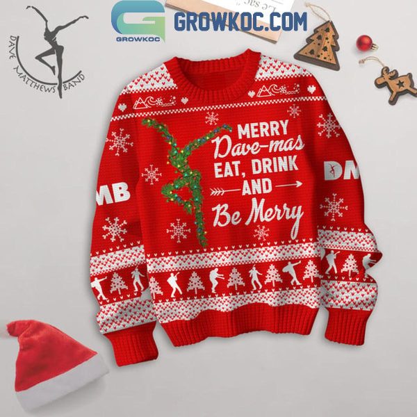 Dave Matthews Band Eat Drink And Be Mercy Christmas Ugly Sweater Red