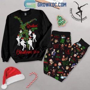 Dave Matthews Band Rocking Christmas Fleece Pajamas Set Long Sleeve Black