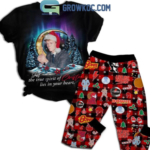 David Bowie The True Spirit Of Christmas Lies In Your Heart Fleece Pajamas Set