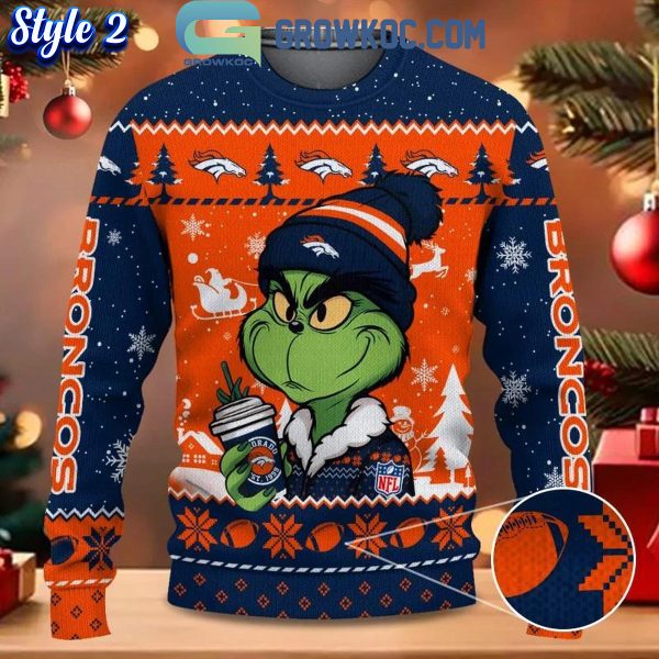 Denver Broncos Grinch Stolen Christmas 2024 Grinchmas Ugly Sweater