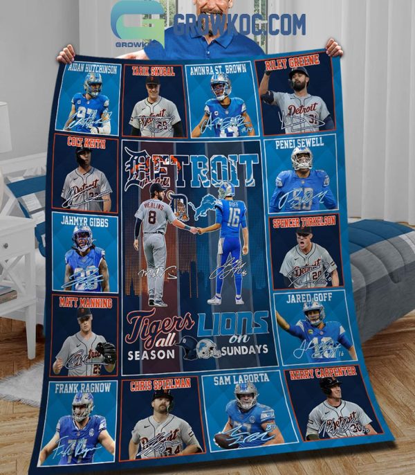 Detroit Lions Detroit Tigers All-Stars Squad Fleece Blanket Quilt