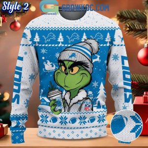 Detroit Lions Grinch Stolen Christmas 2024 Grinchmas Ugly Sweater