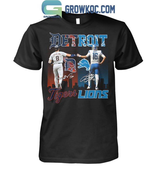 Detroit Lions Jared Goff Detroit Tigers Matt Vierling True Stars T-Shirt