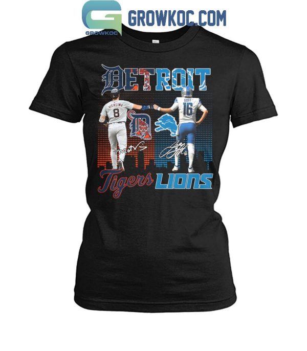 Detroit Lions Jared Goff Detroit Tigers Matt Vierling True Stars T-Shirt