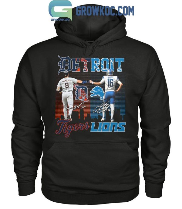 Detroit Lions Jared Goff Detroit Tigers Matt Vierling True Stars T-Shirt