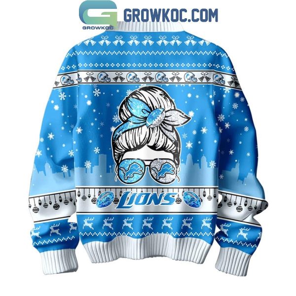 Detroit Lions Smart Woman Loves Her Lions Christmas Ugly Sweater