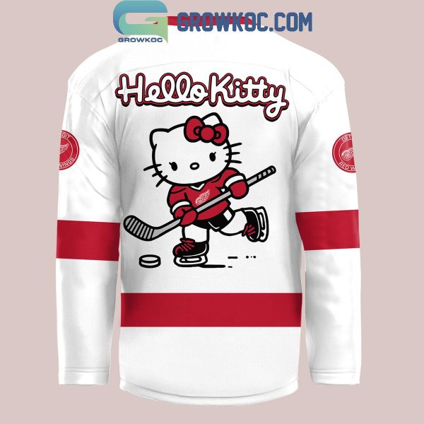 Detroit Red Wings Celebrating 50 Years Of Hello Kitty 2024 Hockey Jersey