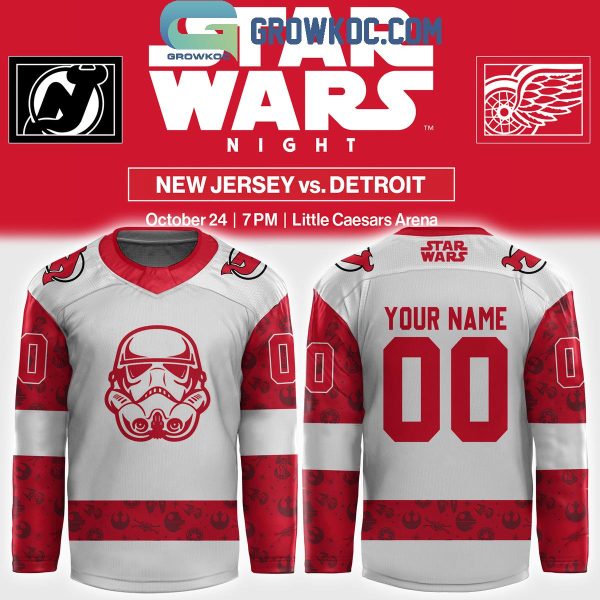 Detroit Red Wings Star Wars New Jersey Devils 2024 Personalized Hockey Jersey