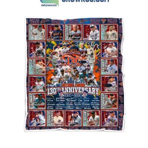 Detroit Tigers 130th Anniversary 1894-2024 Fleece Blanket Quilt