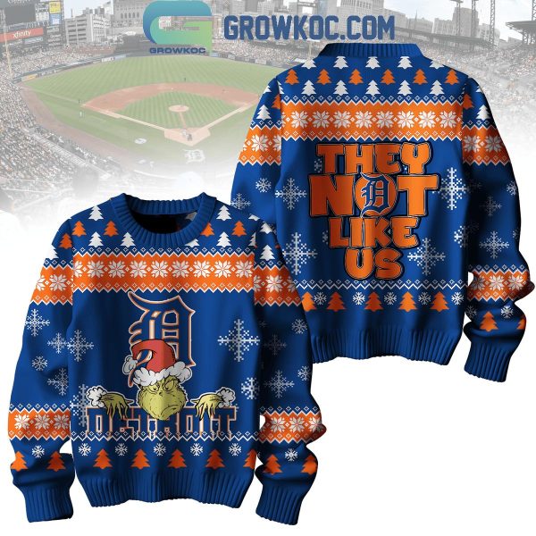 Detroit Tigers Grinch They Not Like Us Christmas Ugly Sweater