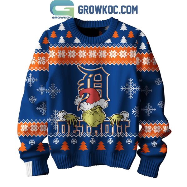 Detroit Tigers Grinch They Not Like Us Christmas Ugly Sweater