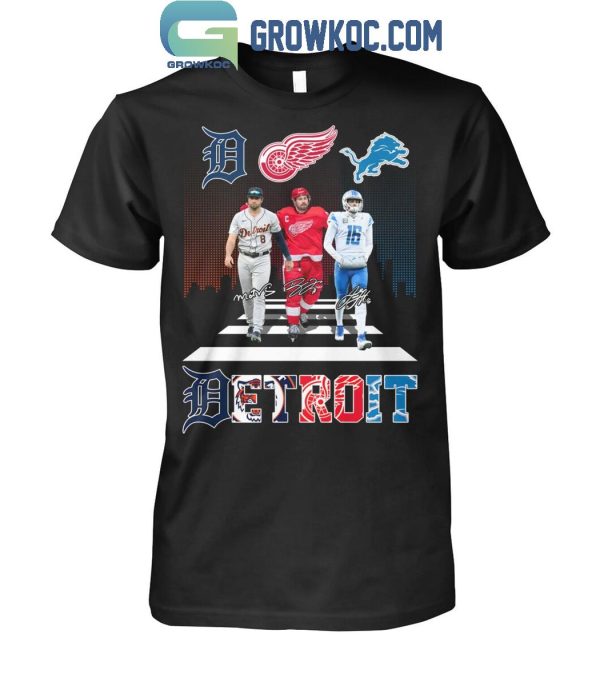 Detroit Tigers Matt Vierling Detroit Lions Jared Goff Red Wings Dylan Larkin T-Shirt