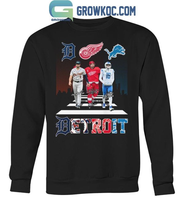 Detroit Tigers Matt Vierling Detroit Lions Jared Goff Red Wings Dylan Larkin T-Shirt