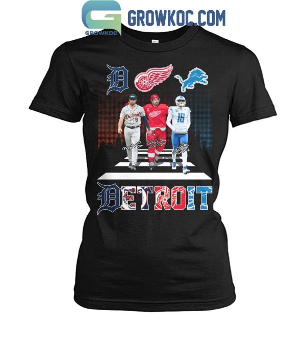 Detroit Tigers Matt Vierling Detroit Lions Jared Goff Red Wings Dylan Larkin T-Shirt