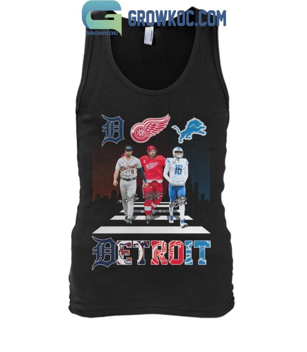 Detroit Tigers Matt Vierling Detroit Lions Jared Goff Red Wings Dylan Larkin T-Shirt