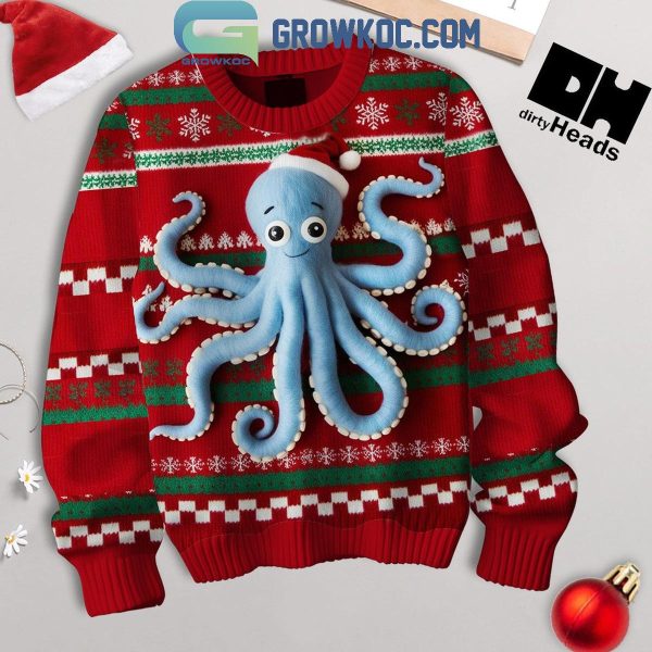 Dirty Heads Playing With Octopus Christmas Ugly Sweater