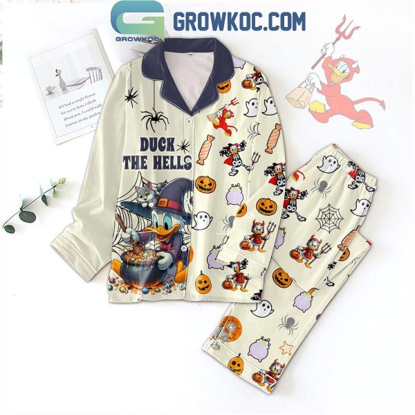 Disney Halloween Duck The Hell Donald Duck Polyester Pajamas Set