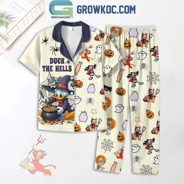 Disney Halloween Duck The Hell Donald Duck Polyester Pajamas Set