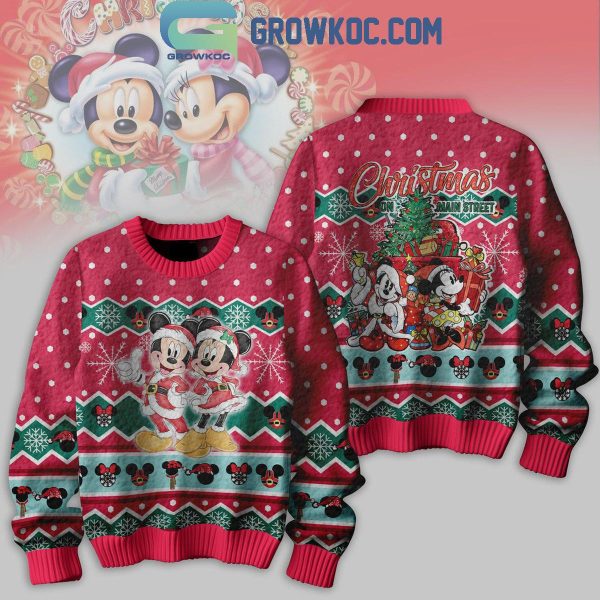 Disney Mickey Mouse And Friends Christmas On Main Street Ugly Sweater