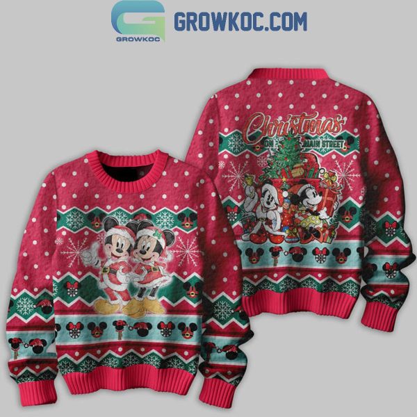 Disney Mickey Mouse And Friends Christmas On Main Street Ugly Sweater