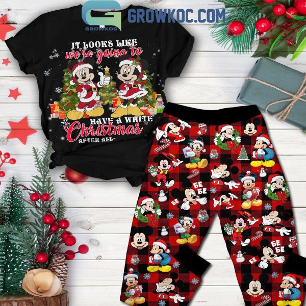 Disney Mickey Mouse We’re Gonna To Have A White Christmas Fleece Pajamas Set