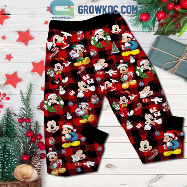 Disney Mickey Mouse We’re Gonna To Have A White Christmas Fleece Pajamas Set