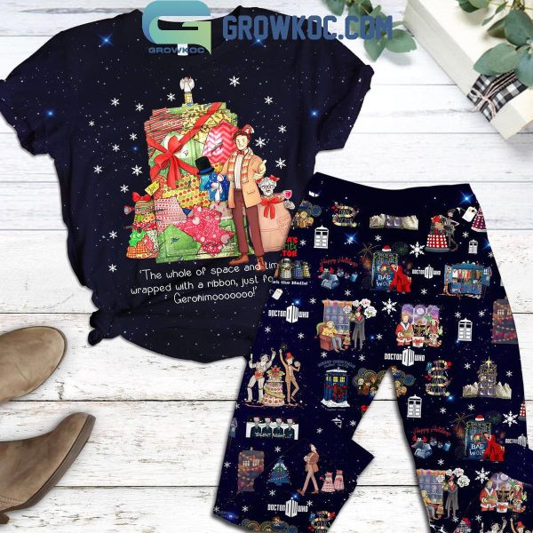 Doctor Who The Whole Of Space And Time Christmas Fleece Pajamas Set