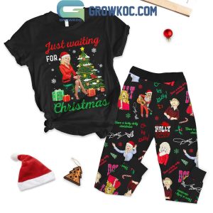 Dolly Parton 2024 Just Waiting For Christmas Fleece Pajamas Set